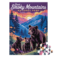 Thumbnail for Great Smoky Mountains National Park Bear Family 500 piece puzzle by MakeYourPuzzles