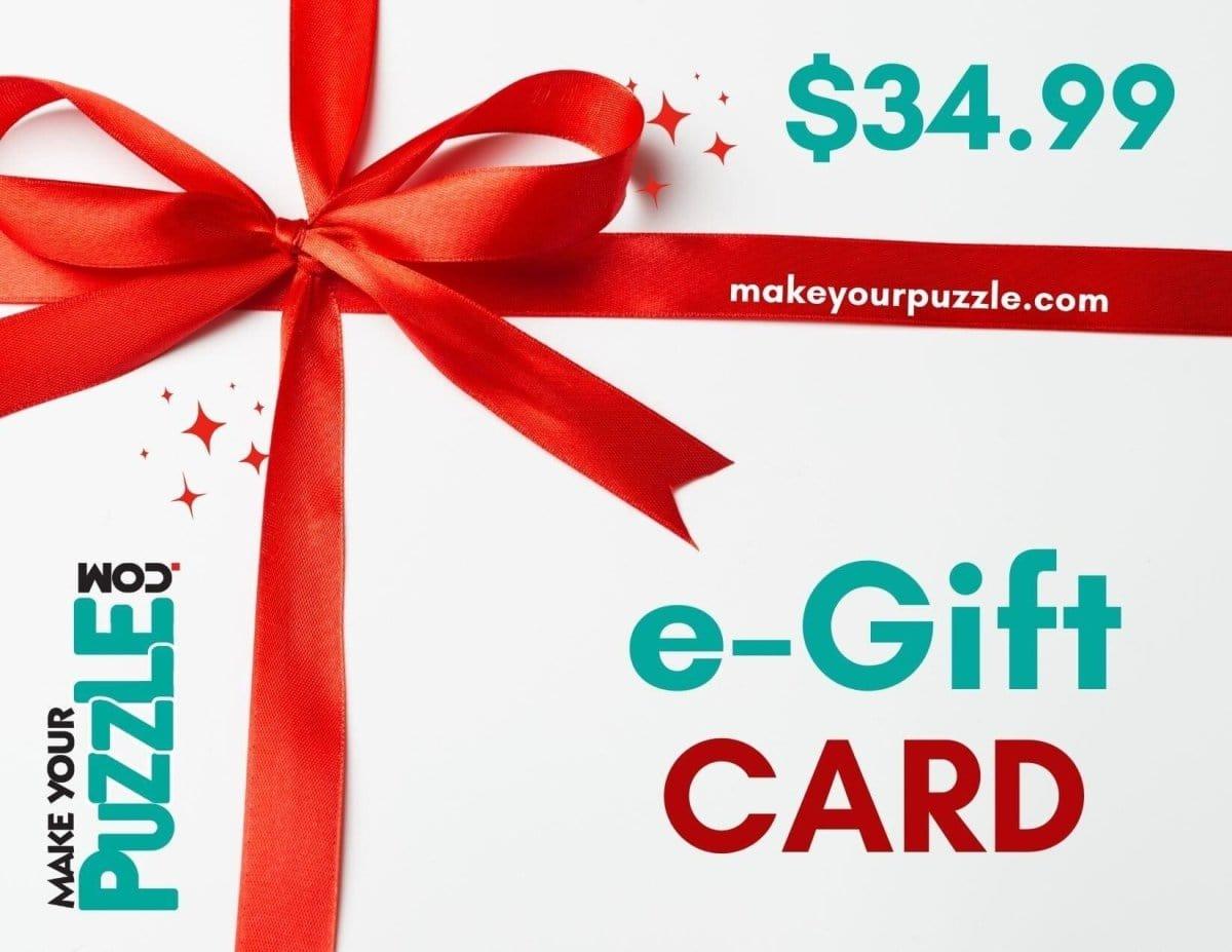 MakeYourPuzzles Gift Cards 39.99 Digitial Gift Cards for Custom Photo Puzzles