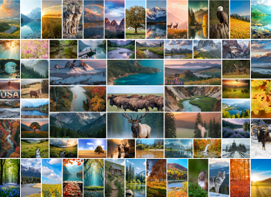 65 Collage Grid Photo Puzzle – Landscape